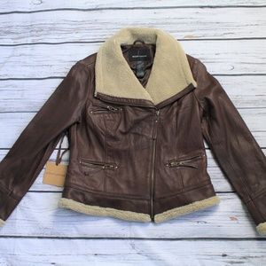 NEW MODA INTERNATIONAL VINTAGE LEATHER COAT LARGE